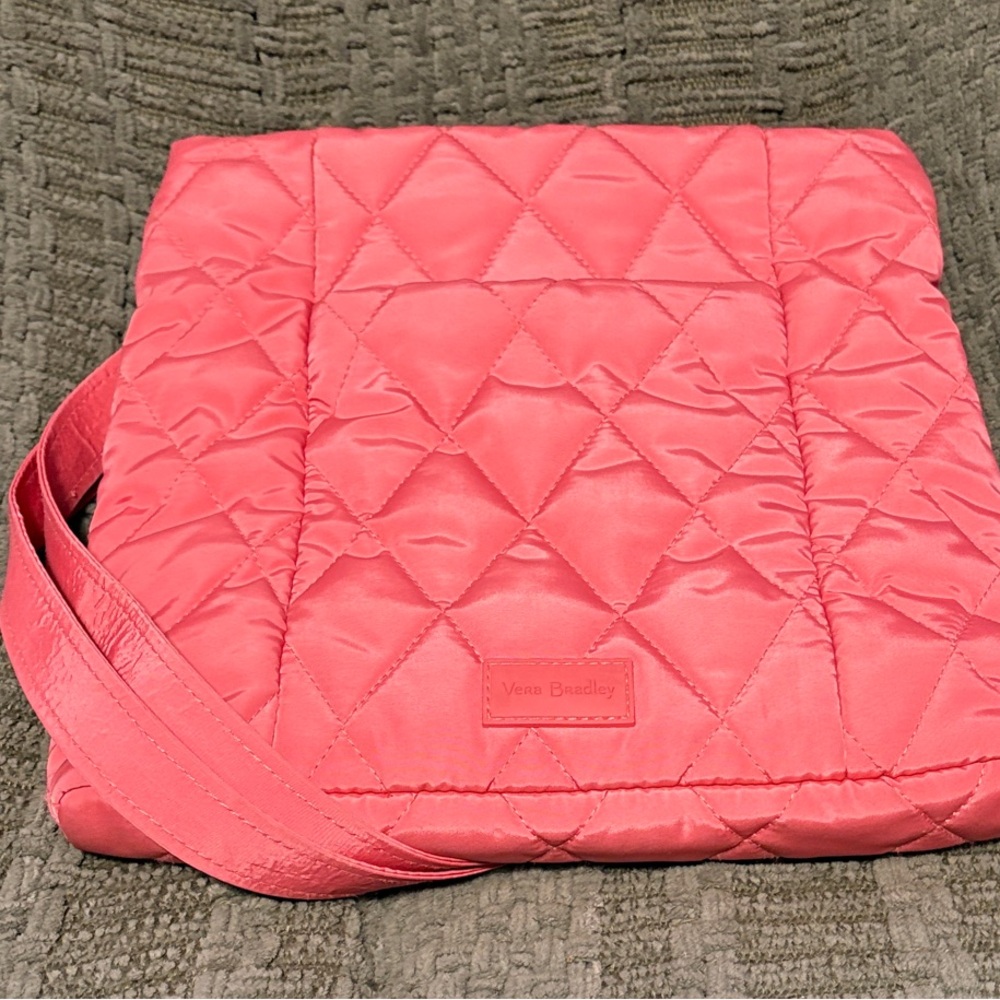 Vera Bradley Featherlight Coral Quilted Crossbody Bag
